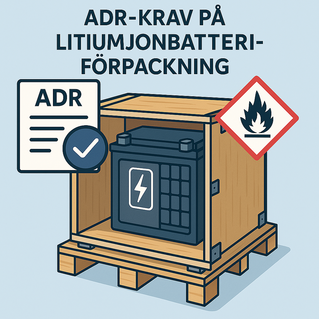 ADR-krav för förpackning av litiumjonbatterier